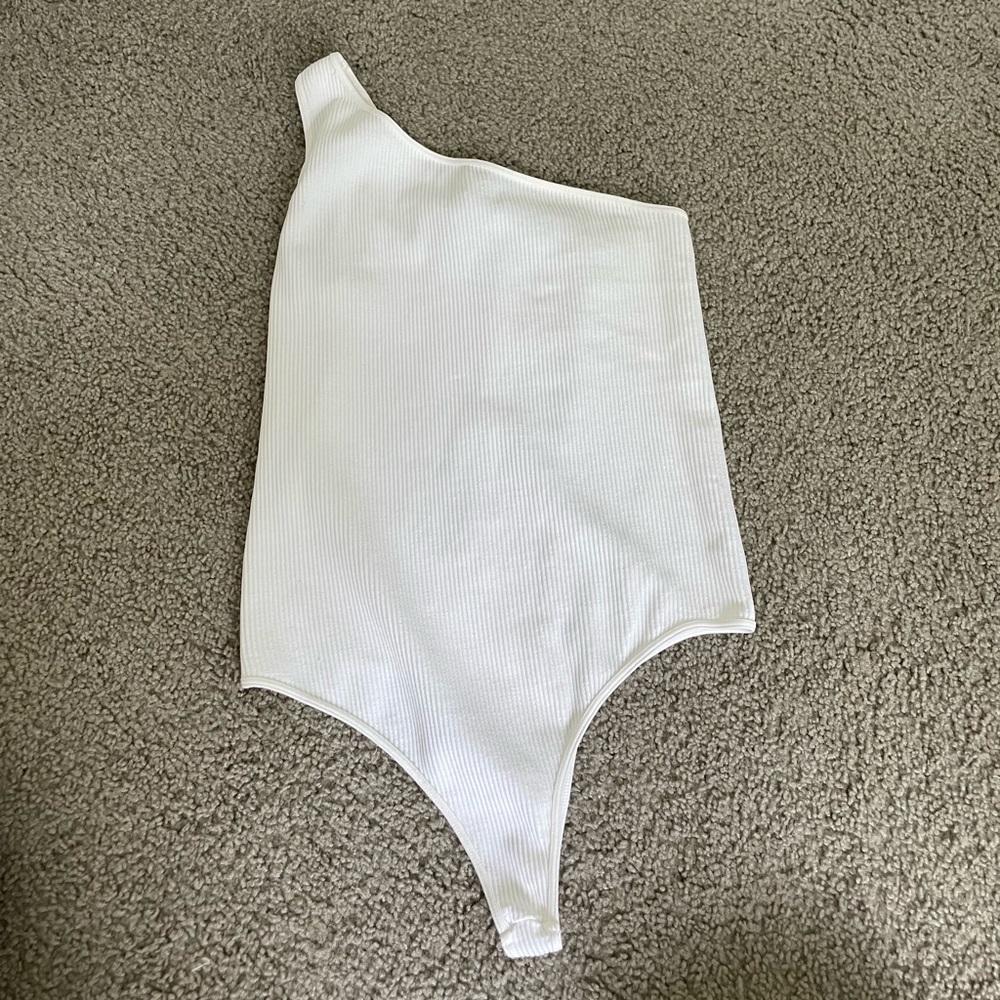 White One Shoulder Bodysuit